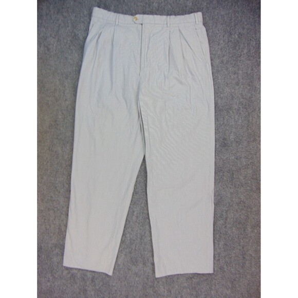 Bobby Jones Collection Golf Pants Mens 38x30 Blue Pin Stripe Made in Italy - Picture 2 of 12